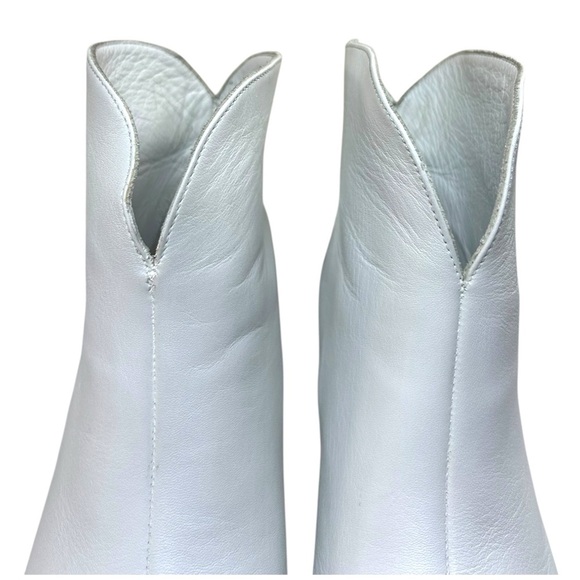 Anine Bing - Women’s ‘Frankie’ Leather Kitten Heel Booties - White, 37 IT, 7 US - Picture 3 of 15